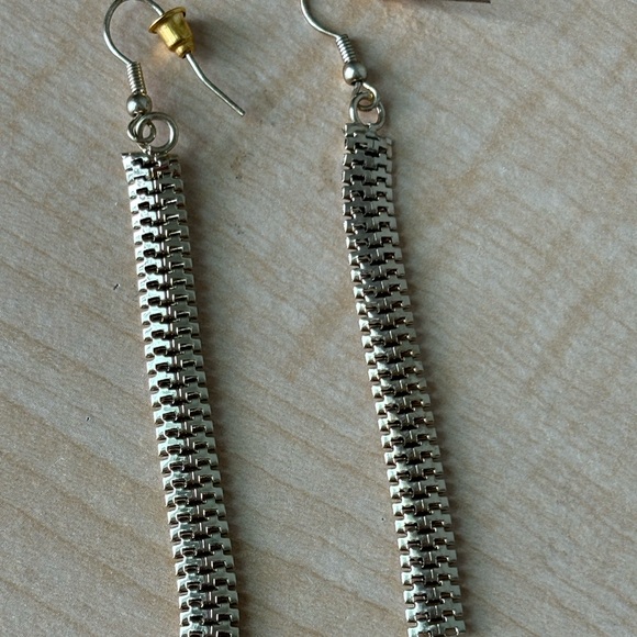 Dangling sparkling opalescent earrings/ pierced ears only/ about 1 1/2 in length - Picture 7 of 8